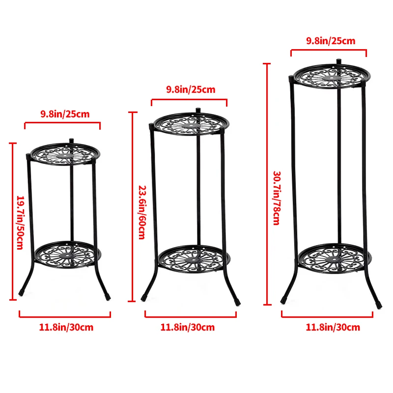 2tier Steel Plant Stand For Garden Patio Nursery Homeflower Pot Rack