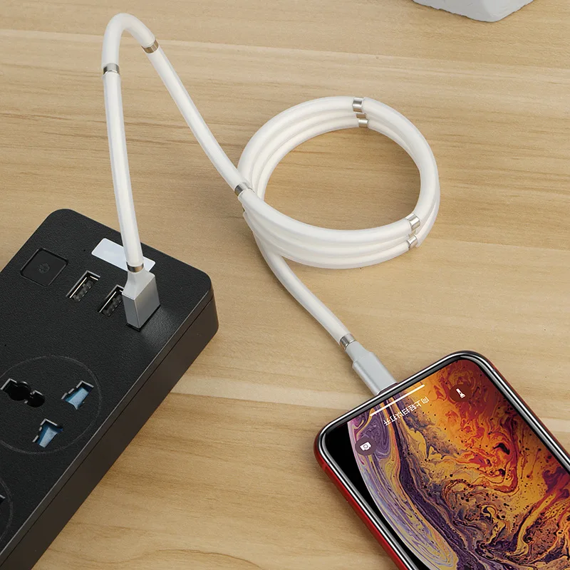 Magnetic USB data fast Charger Cable for phone portable Type-C Lightning Micro Jack - ANKUX.COM