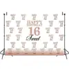 Photography Backdrop Birthday Background Sweet Sixteen Party Decorations 16th Birthday Party Supplies