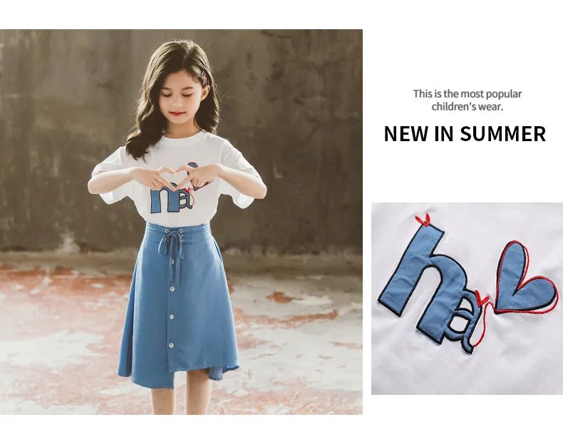 Wholesale New Style Fashion Little Girl Outfits Love Two Piece Tshirt