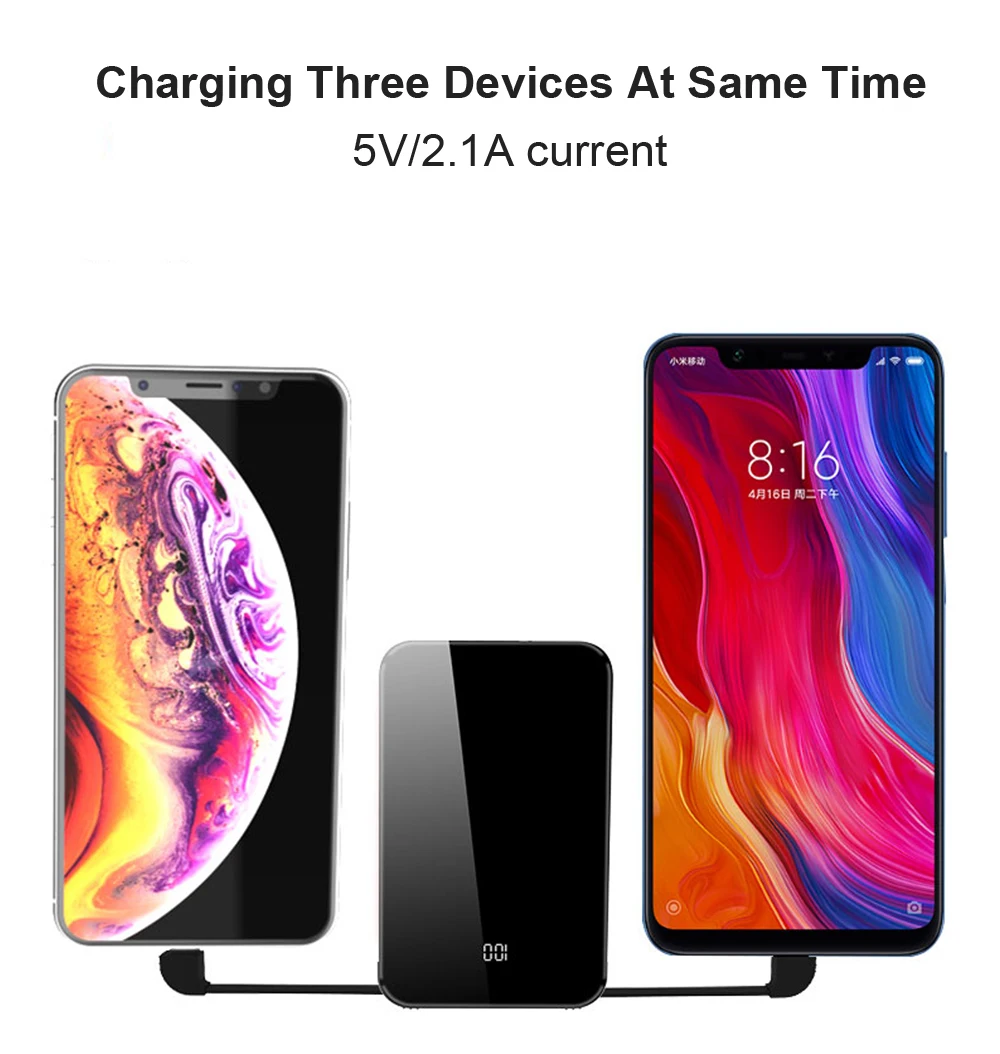 USB 10000mah mobile charger wireless power banks , type C portable fast charging solar power banks 8000mah 10000mah - ANKUX.COM