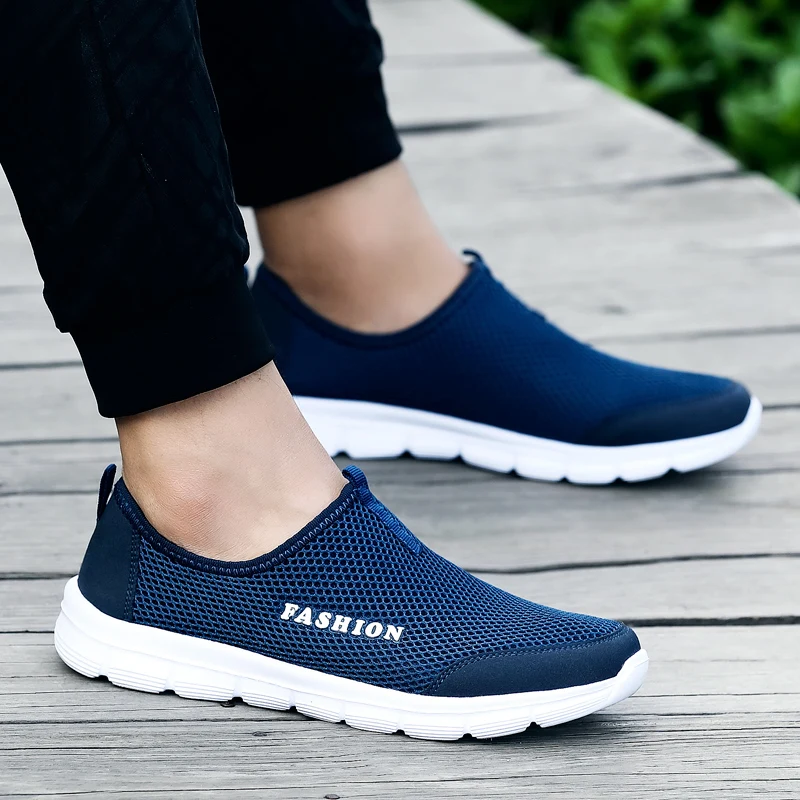 2019 Summer Breathable Mesh Sneakers Men Shoes Comfortable Slip On Male Shoes Loafers Casual Walking Footwear