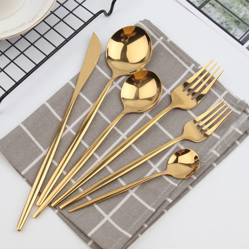 Stainless Steel Kitchen Utensil Flatware Set Mirror Polished Tableware