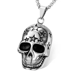 2021 Europe and America Domineering Skull Necklace Men Personality Ghost Head Pendant Punk Hip Hop Jewelry