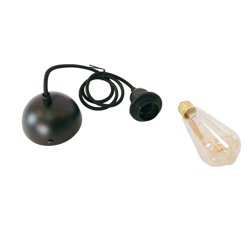 Portalampada A Sospensione E27 In Metallo – Stile Industriale Retrò – Colore Rame Lucido – Per Lampadine Vintage Edison, Con Anello Per Paralume - 2