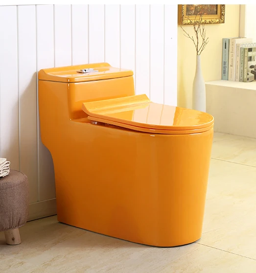 Colored Bathroom Wc Ceramic Floor Mounted Blue Color Ceramic Toilet For