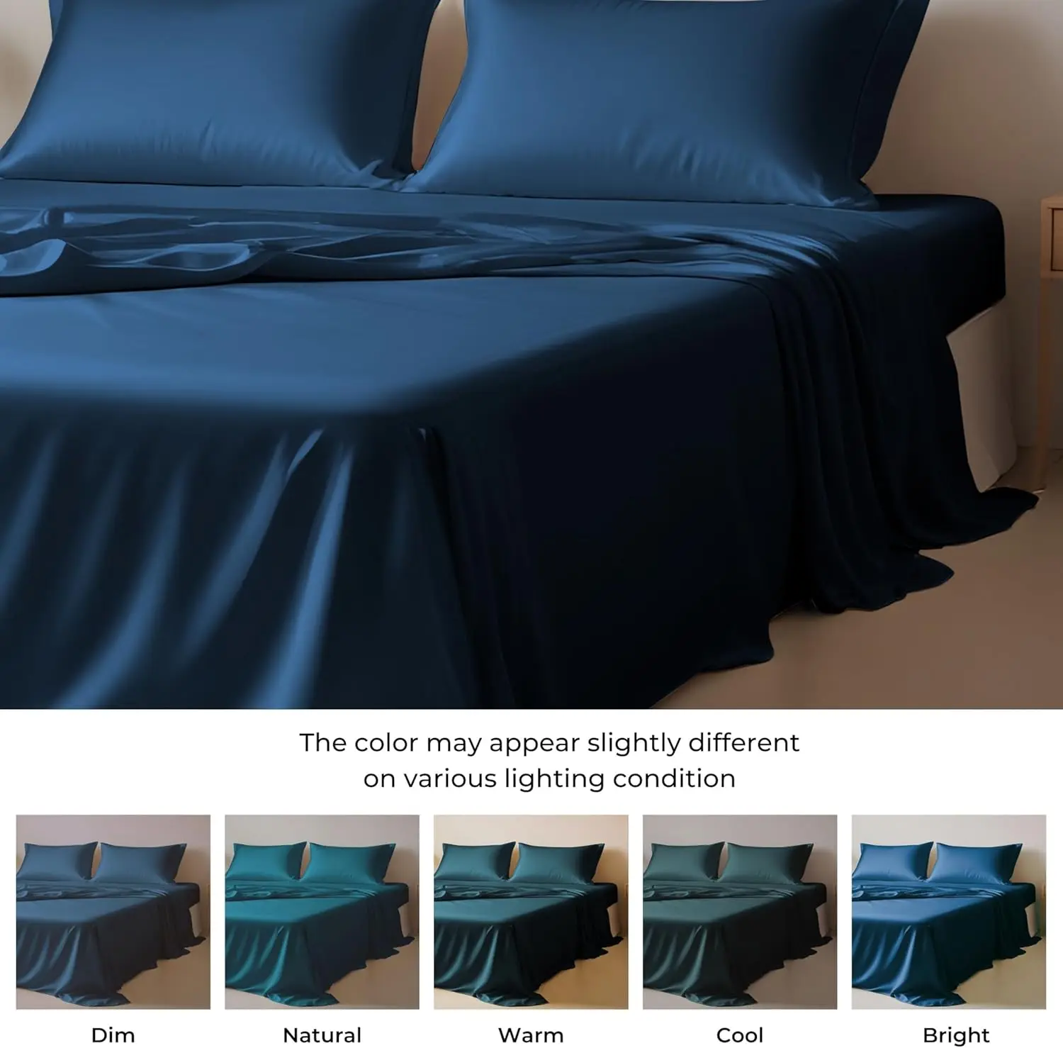 Luxury Premium 3-Piece Navy Blue Lyocell Bedding Set Breathable Cooling Tencel Sheets with Deep Pockets Luxury Premium Bedding supplier