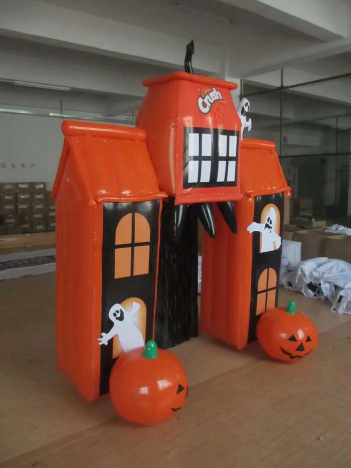 Outdoor Backyard Halloween Inflatable Haunted House With Pumpkin And Ghosts Buy Halloween
