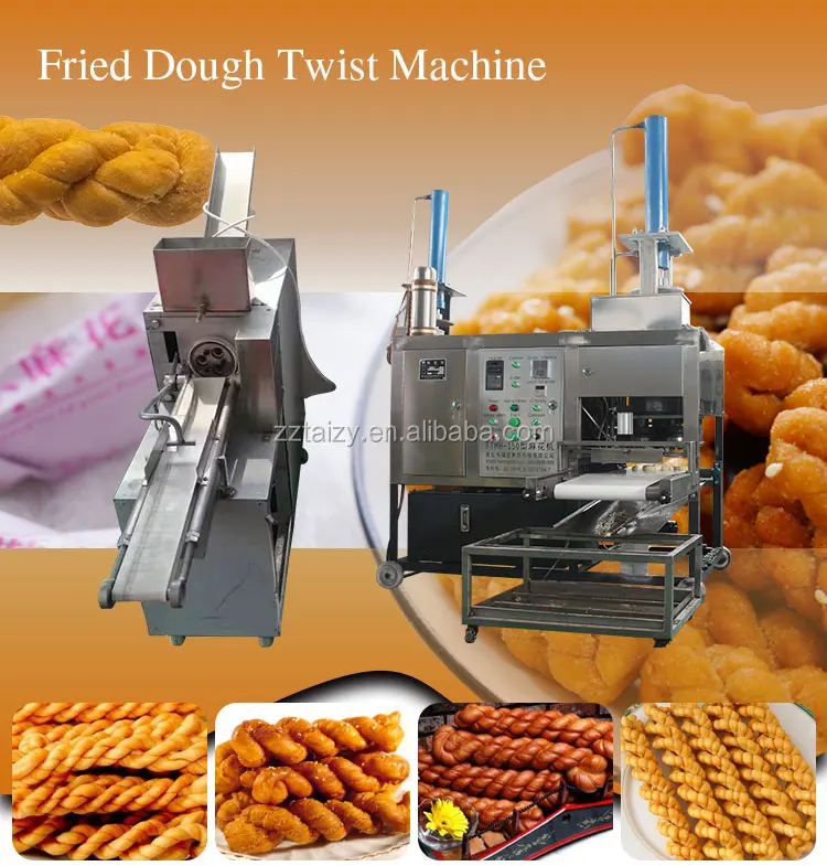 the best crispy snack food processing machine oil spraying dough twisting cutting machine dough twist maker machine