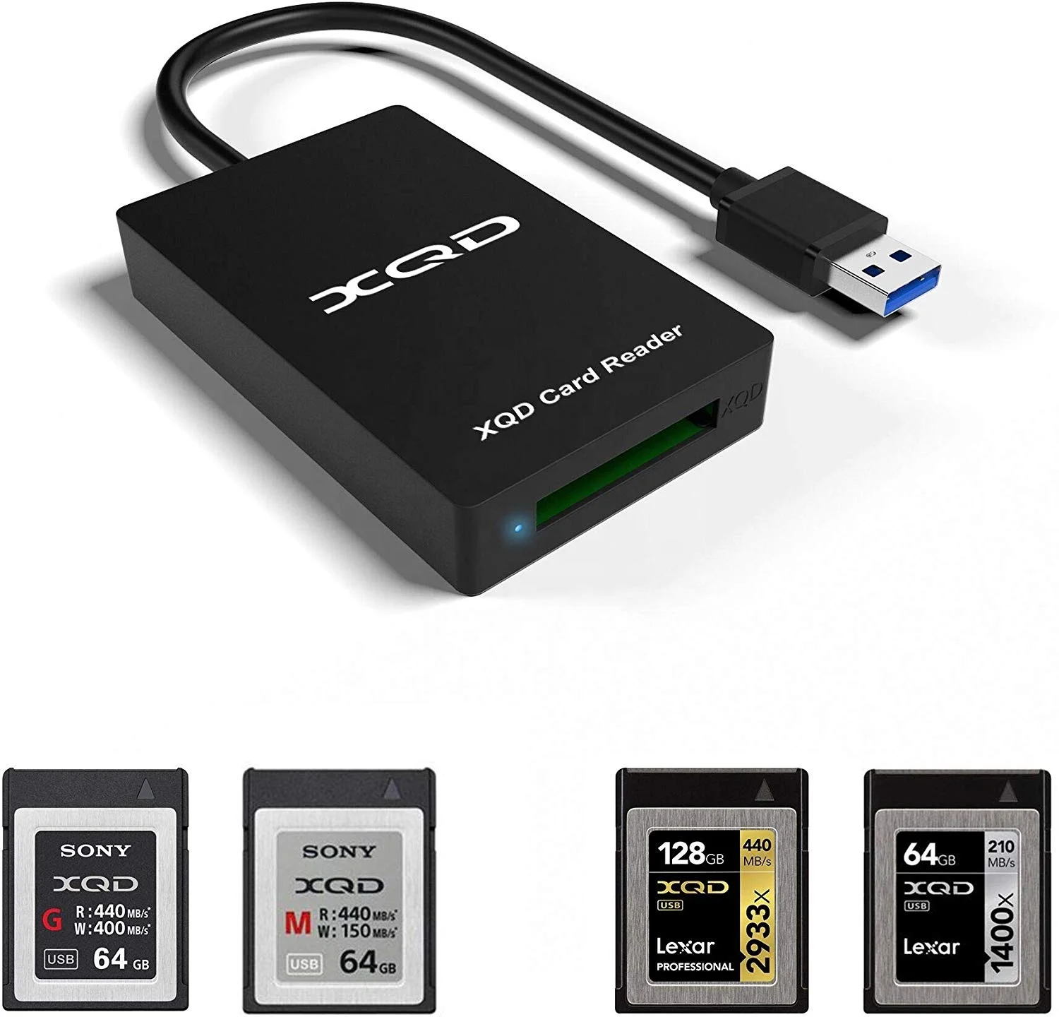 用于相机笔记本电脑的 usb 3.0 内存 xqd 读卡器