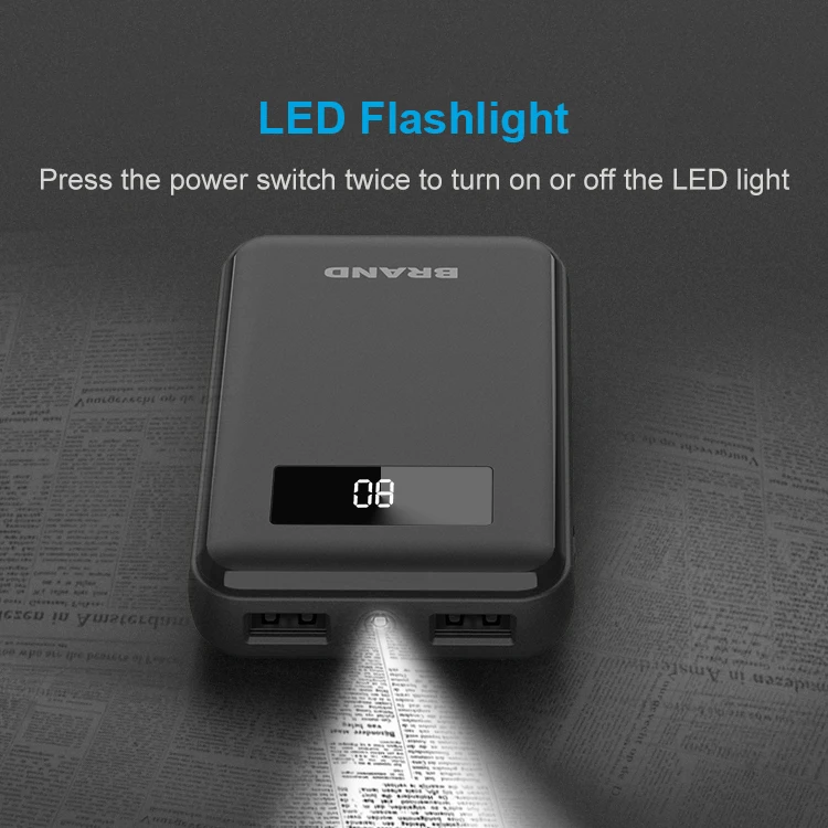 High Capacity Dual USB Mobile Phone Led Flash Light Power Bank 10000mah - ANKUX.COM