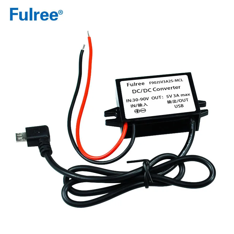 DC 36V 48V 54V 60V 72V(30-90V) to 5V USB Converter Electric Kick Scooter Bicycle Motorcycle Charger for Bulb LED light GPS