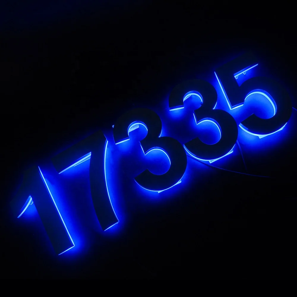 Customized illuminated metal led door numbers for wholesale