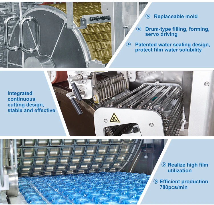 Polyva machine high speed water sealing packaging machinery pods capsule packing detergent powder packaging machine