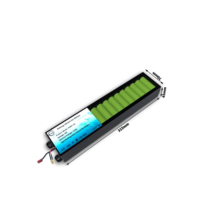 Deep cycle high capacity 36V/37v 7.8Ah li ion battery pack with BMS for lithium battery electric bike