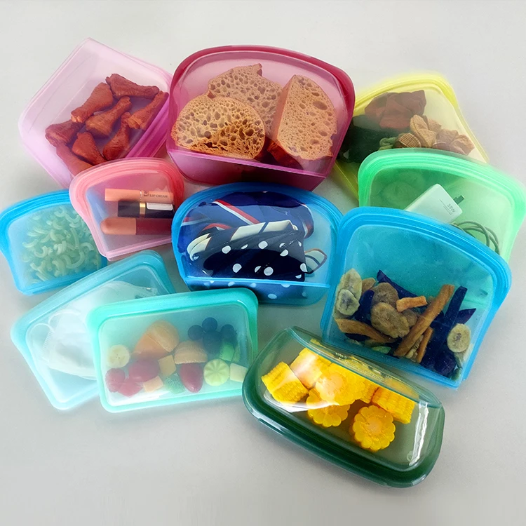20 Models Silicone Reusable Food Storage Bags Plastic Free Lunch Bags