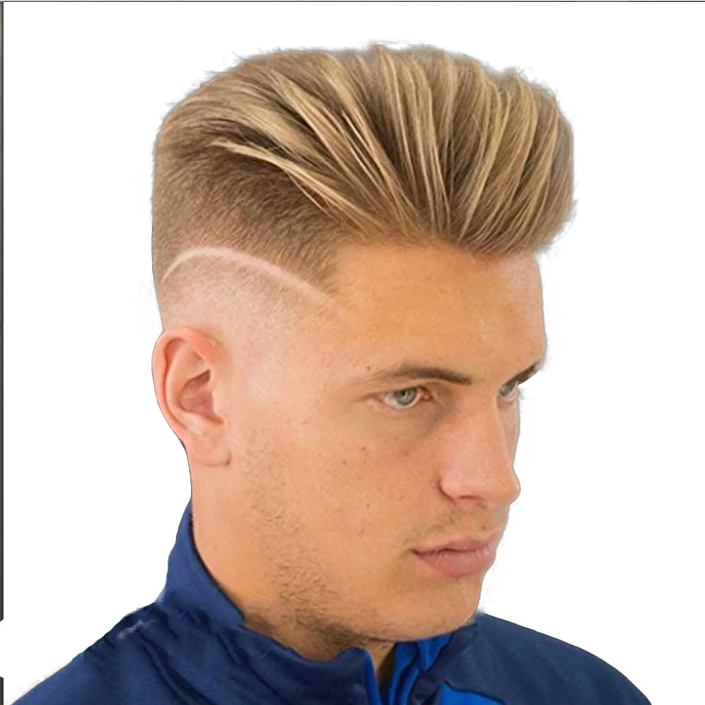 Eseewigs  Blonde Toupee Hairpiece Human Hair Toupee Wig Super Thin Skin Hair Replacement (#21 Ash Blonde)