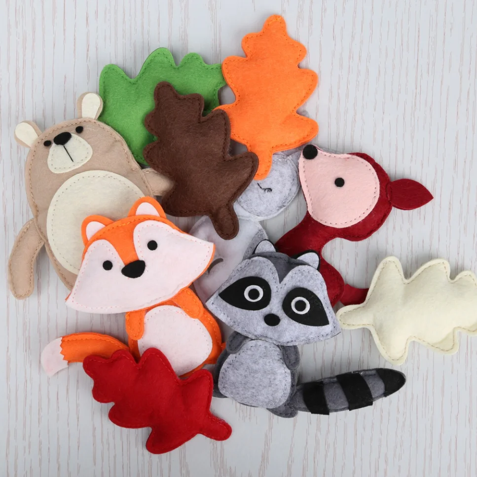 毛毡动物针毡森林动物玩具用于婴儿玩具房间摆件装饰