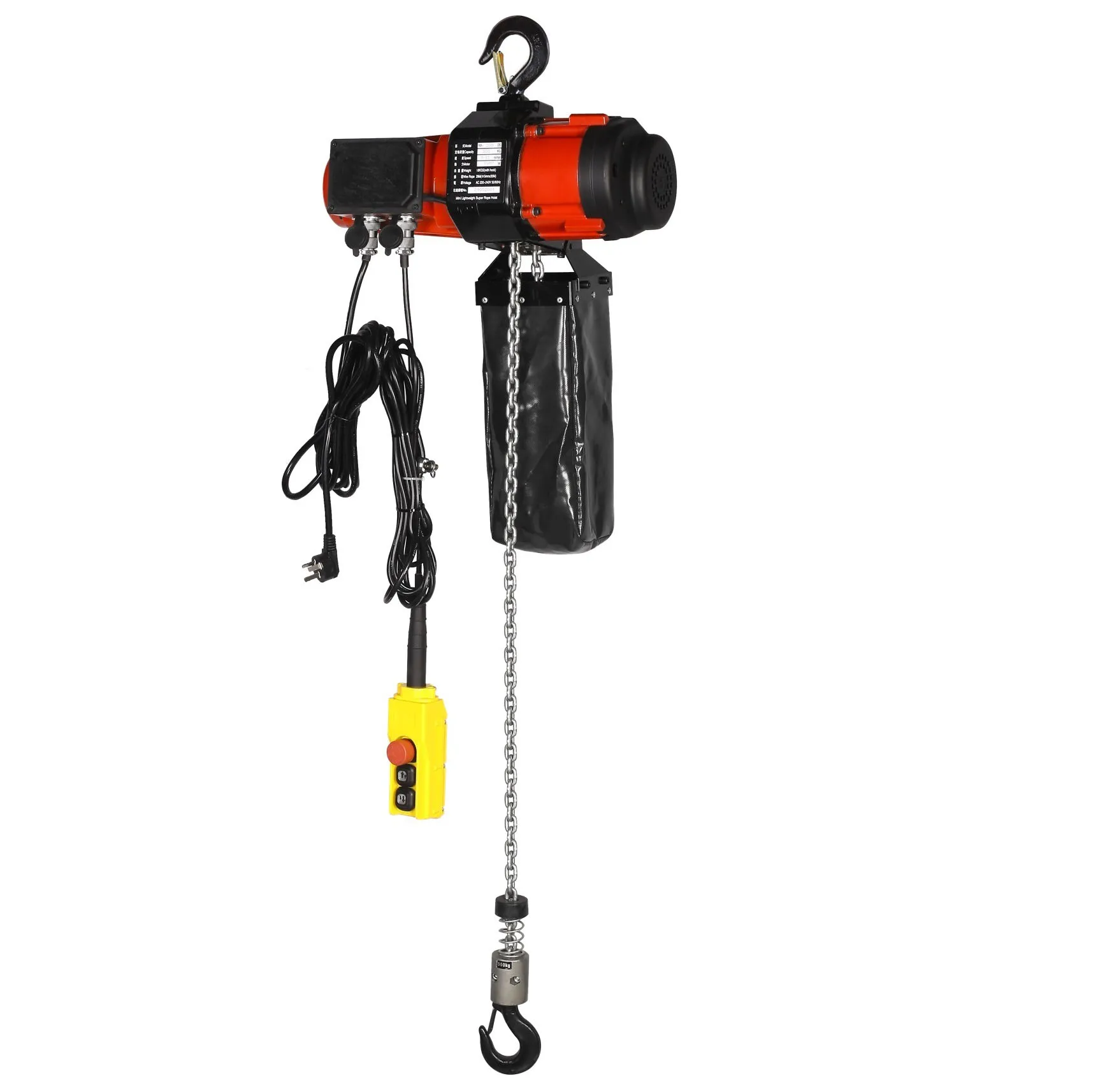 500kg 1000kg Electric Chain Hoist Single Phase 110v 220v Overload