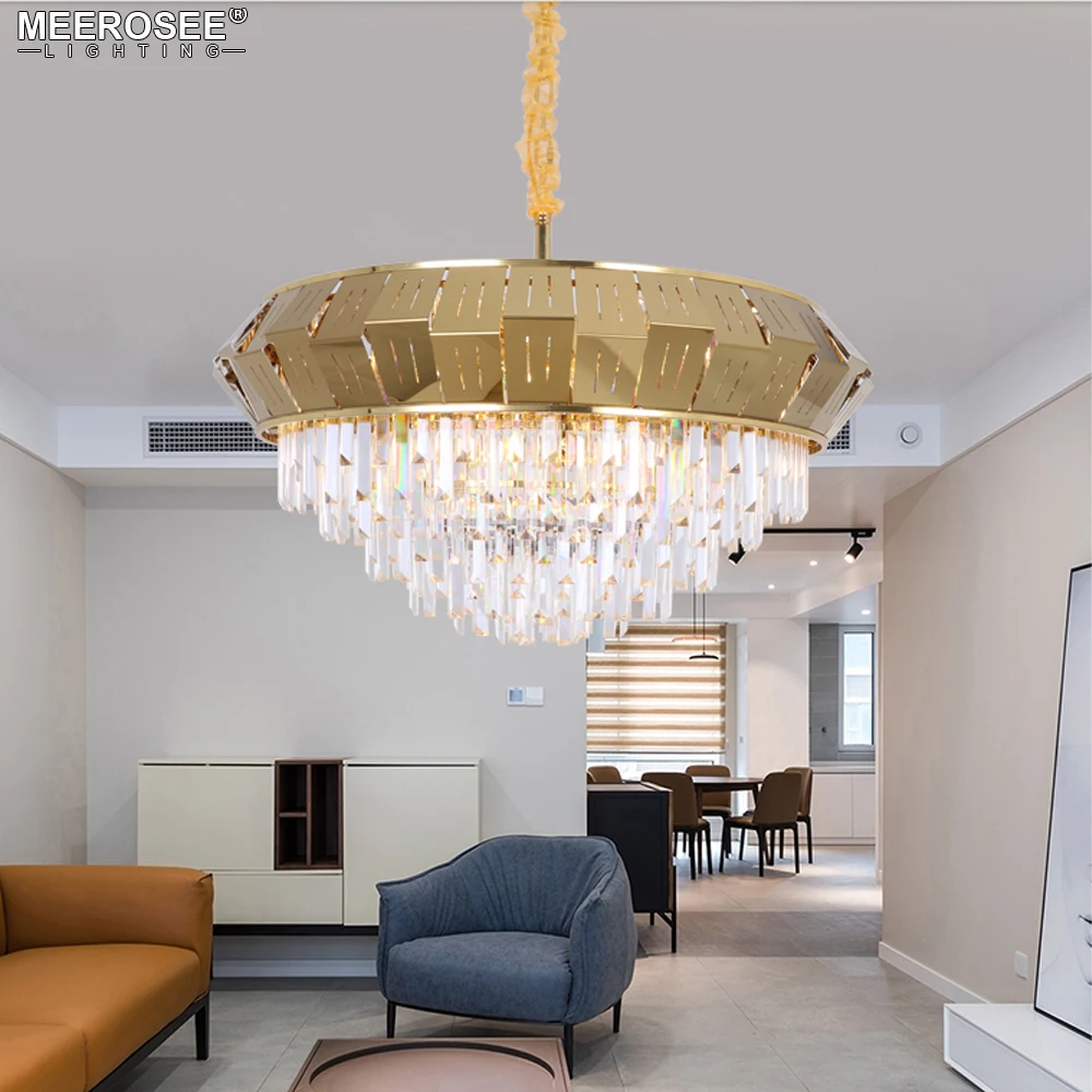 MEEROSEE Modern Pendant Lamp Crystal Light Suspension Chandelier MD86725