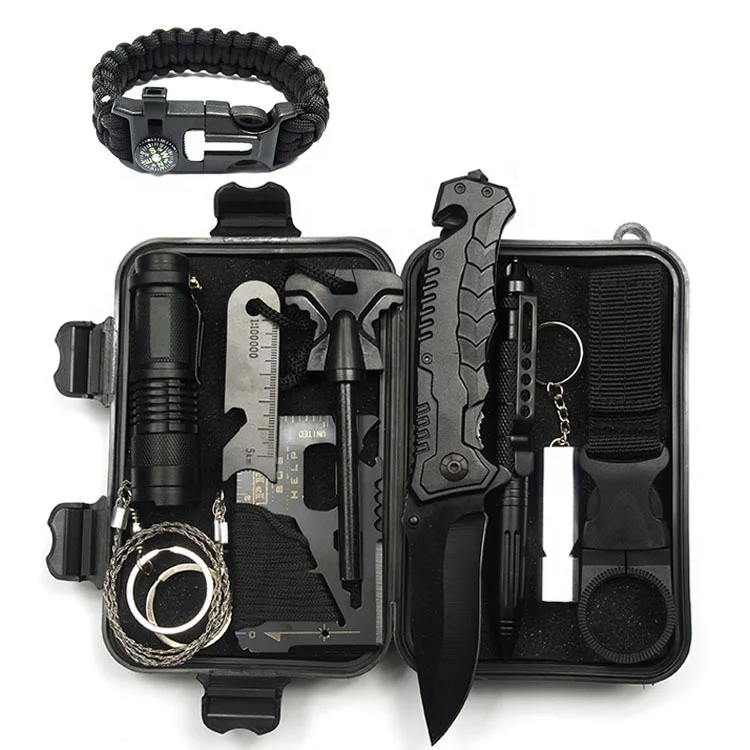 Ajoteqpt Portable Waterproof Lightweight Tool Edc Gear Survival Kit Equipment For Outdoor
