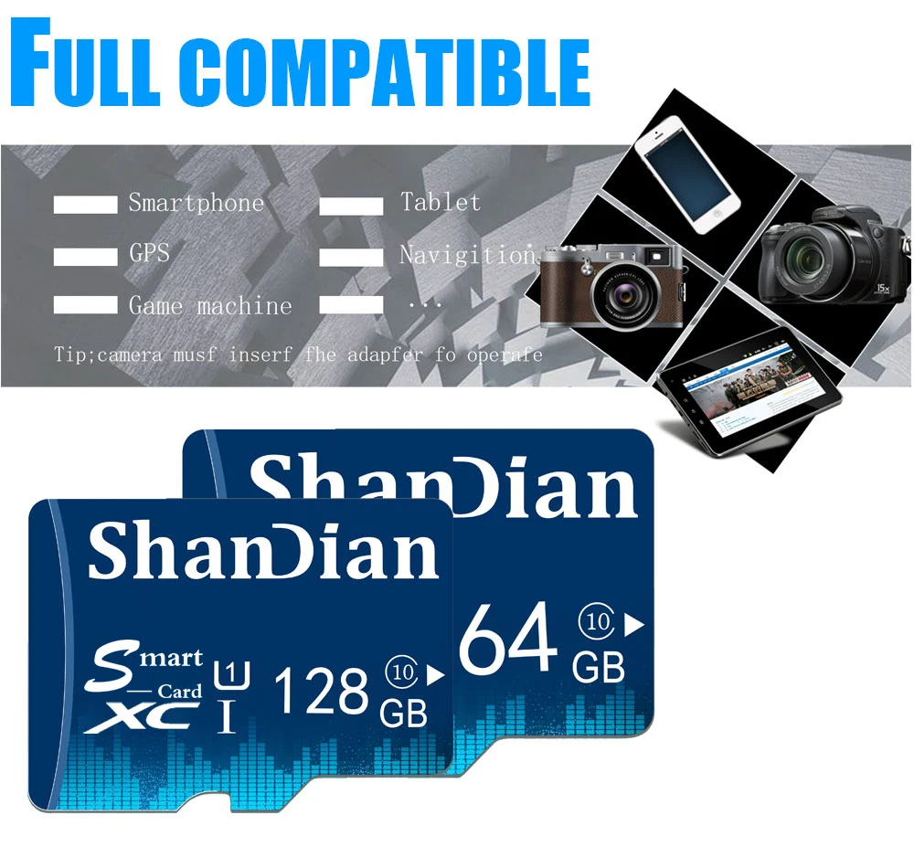 SHAN DIAN Ultra mini SD Memory card 128GB 64GB 32GB 32GB 16GB 8GB flash drive SD/TF smart Card mini Memory SD Card for Phone PC - ANKUX.COM