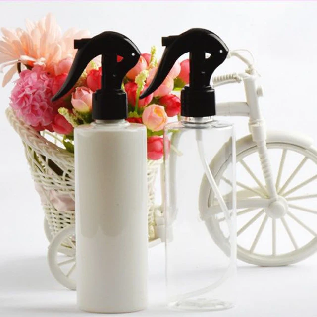 Hengjian 300ml clear white cosmetic PET plastic hair mousse trigger spray perfume household bottle with sprayer