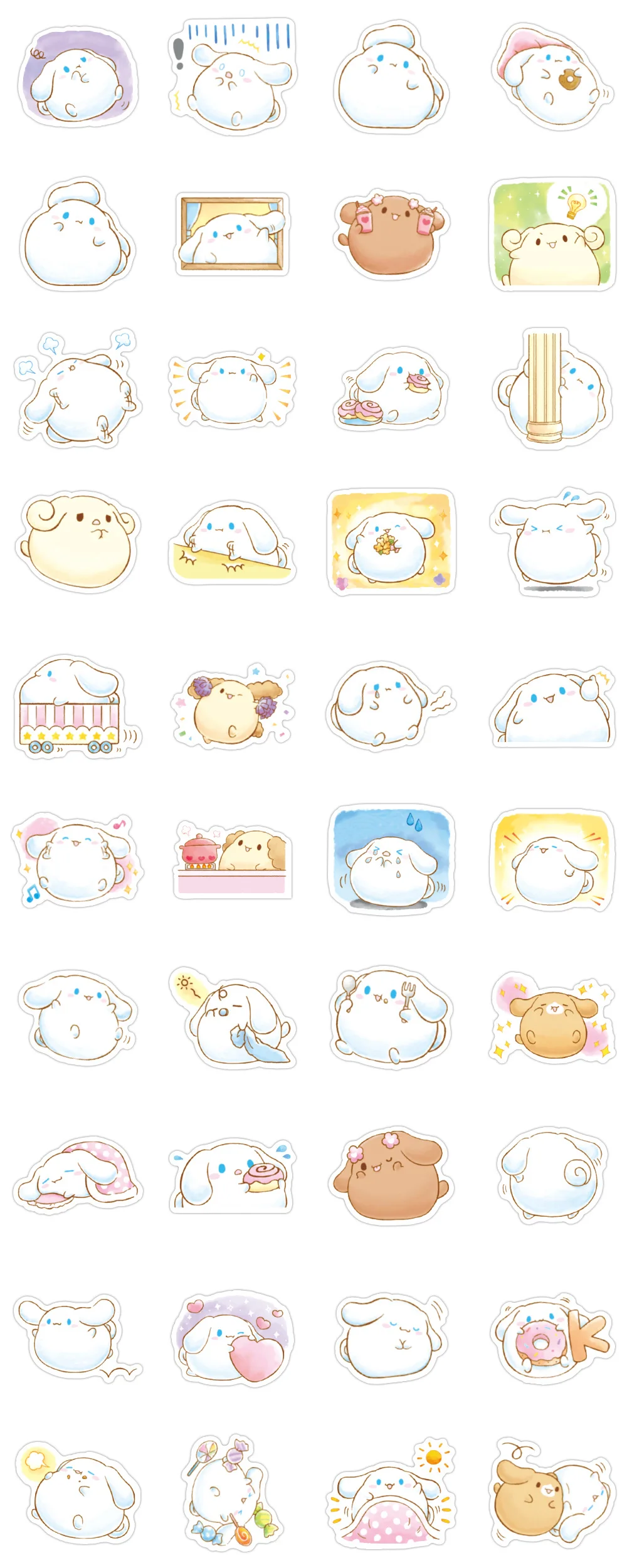 40pcs Cute Cartoon Cinnamoroll Graffiti Stickers For Notebook Computer ...