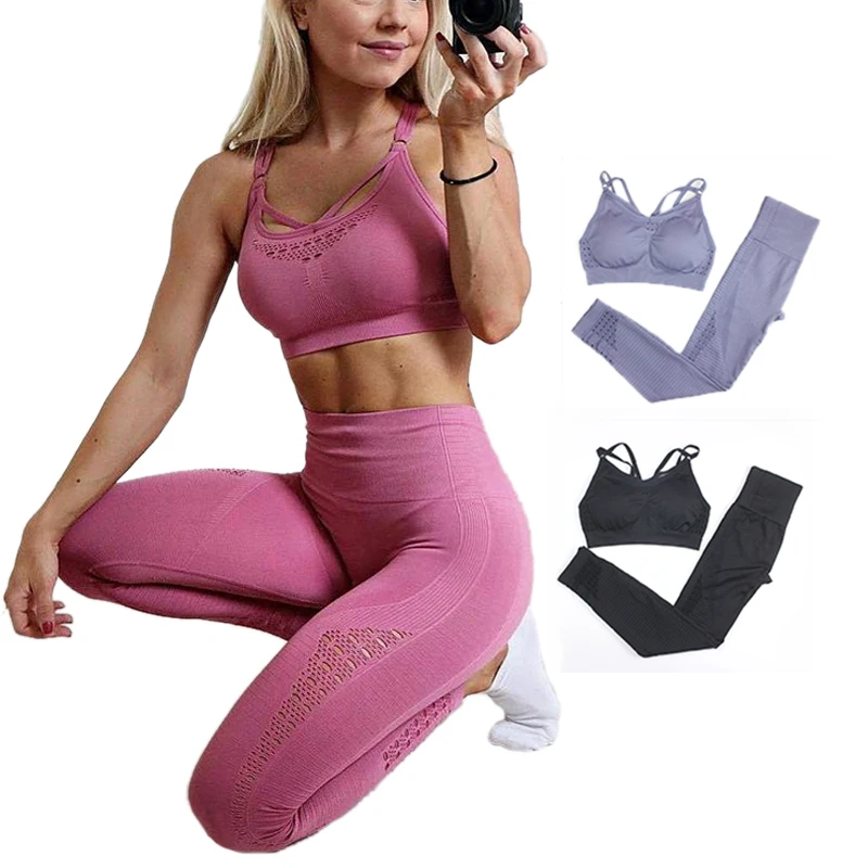 

Seamless breathable top exy running yoga bra athletic portswear women leggings whole women ports yoga et,2 Pieces