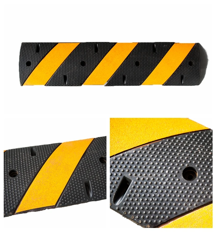 SC-SH12   1220*300*50mm yellow black speed humps road bump  for  Roadway saftey