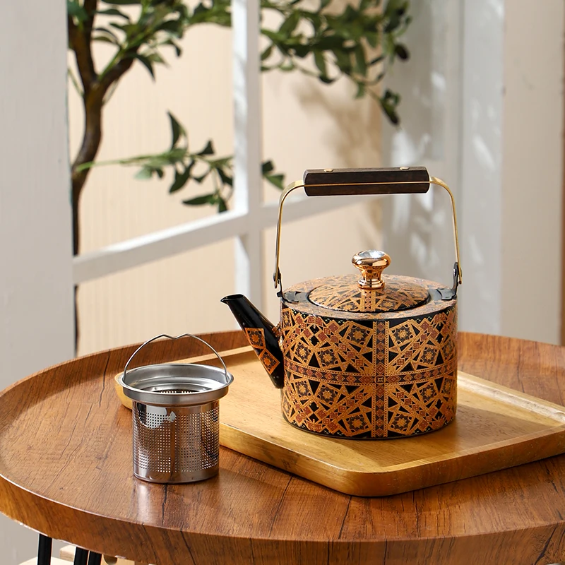 Series 20 Tea Kettle — Black Gold Star Pattern