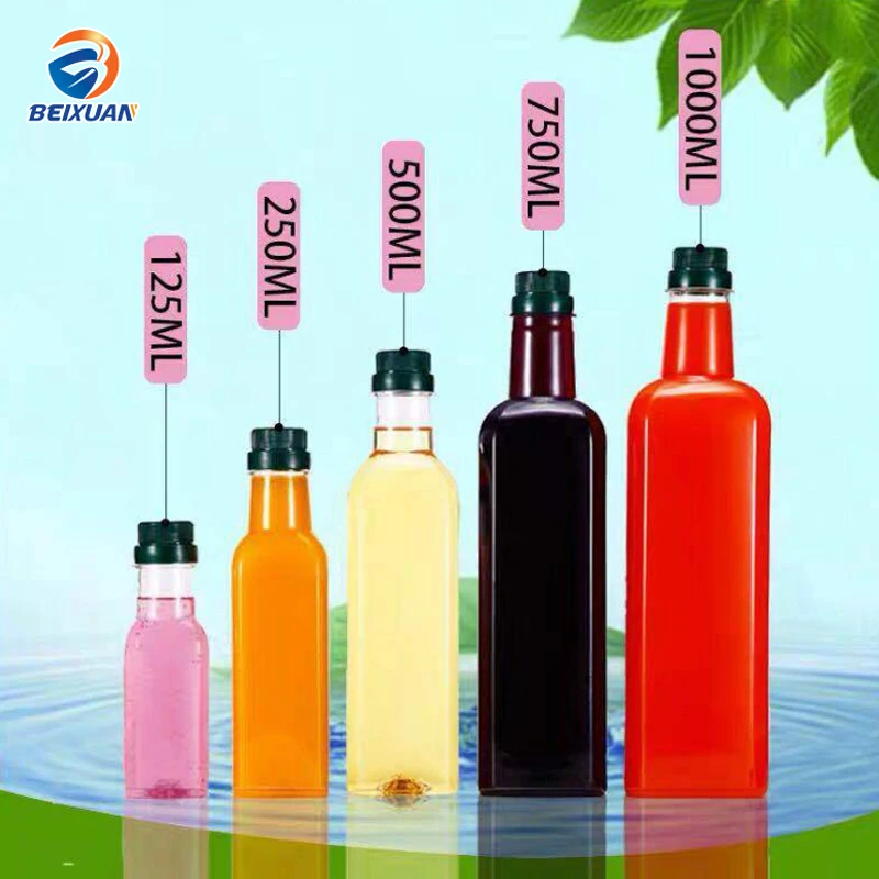 250ml 500ml 750ml 1000ml Camellia Oil Bottle Pet Plastic Olive Oil