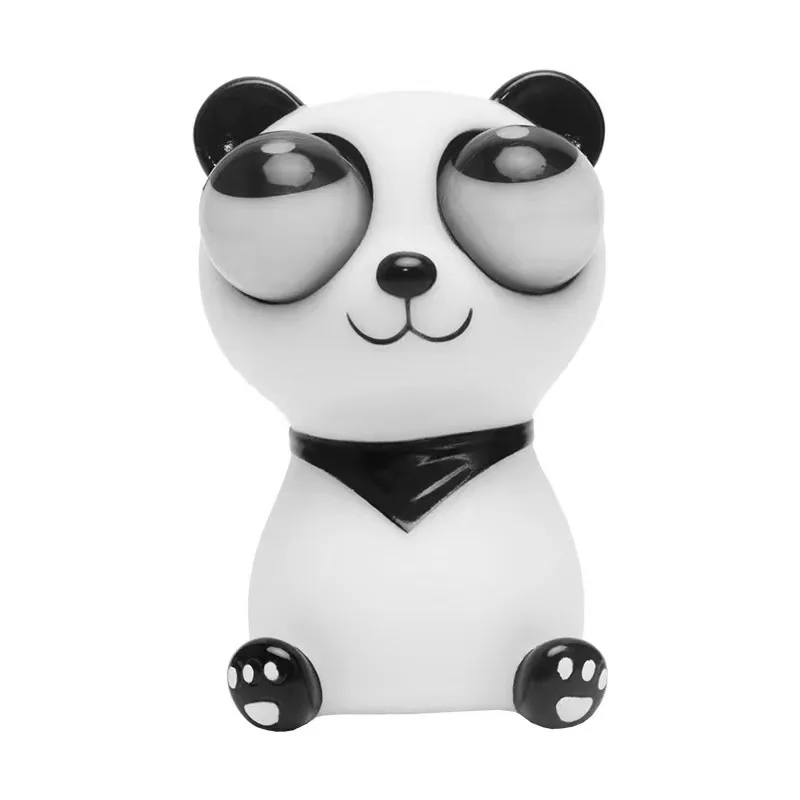 Plastic Rubber Pop Out Eyes Doll Funny Cartoon Panda Squeeze Stress Toy ...