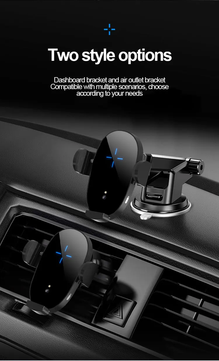 3 in 1 magnetic connector mobile phone universal infrared induction automatic clip arm wireless car charger