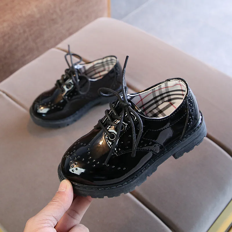 Hot selling cheap boy black kids school shoes