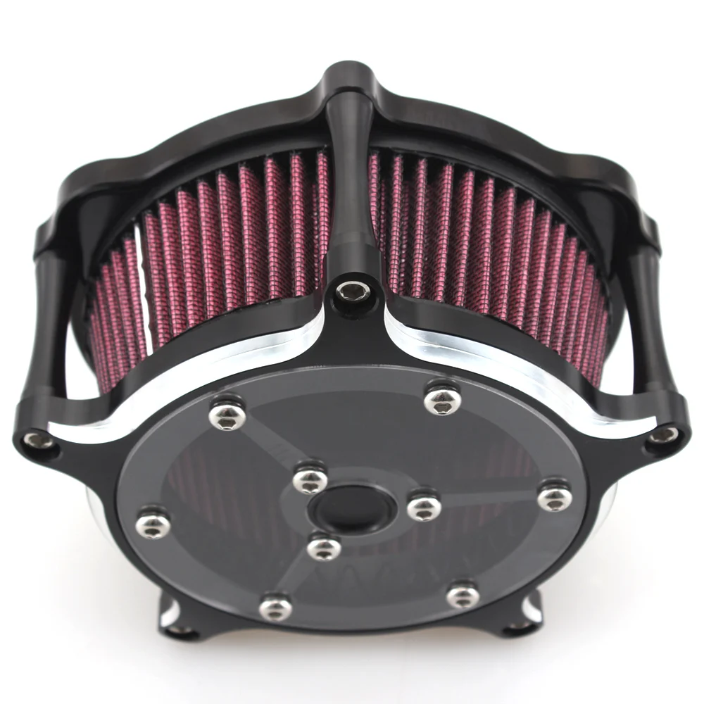 Motorcycle Air Cleaner Turbine Air Filter System For Touring Electra Glide Softail Dyna CVO FLST FXDLS 