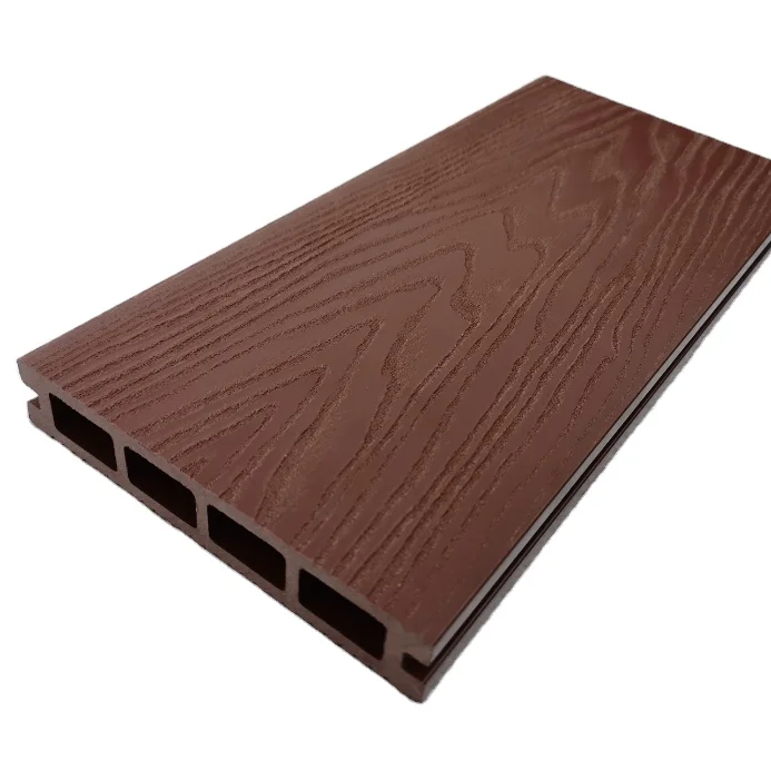 
Hot sale decorative maintenance free 3d-embossing mixed color wpc anti-uv extruded composite decking for exterior 