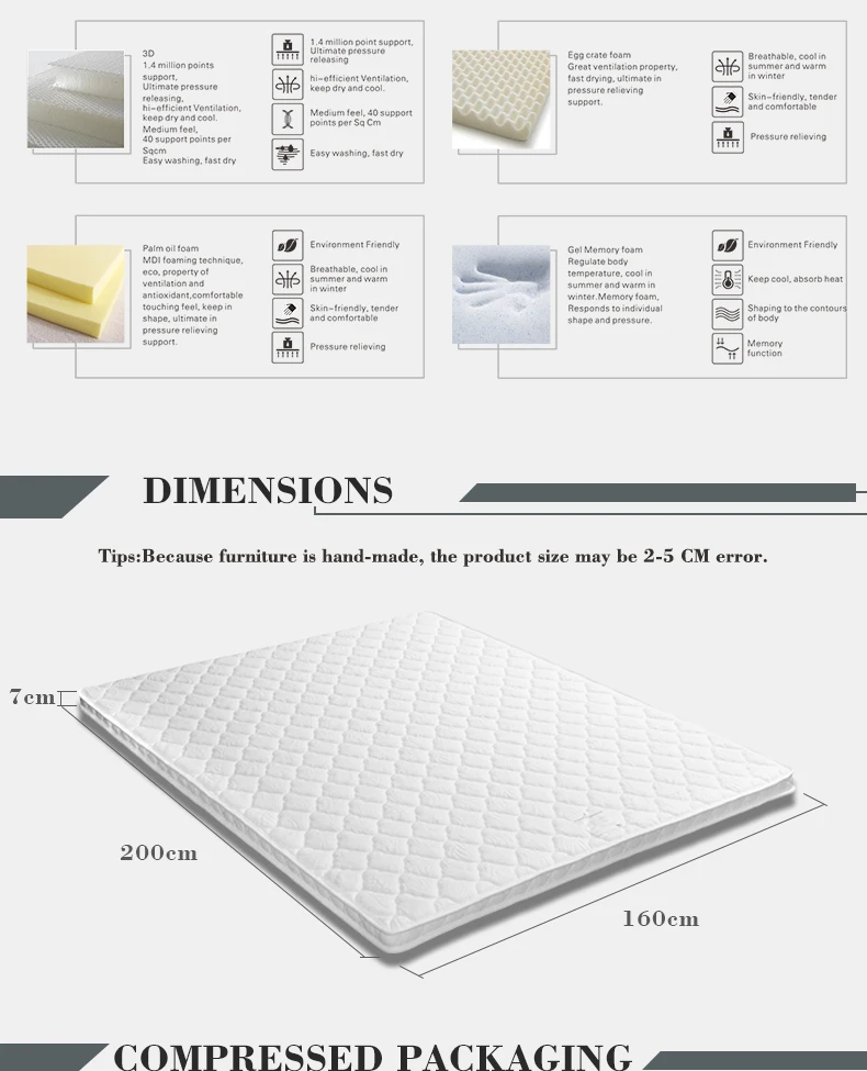 Memory foam cheap foam compress mattress From Derucci