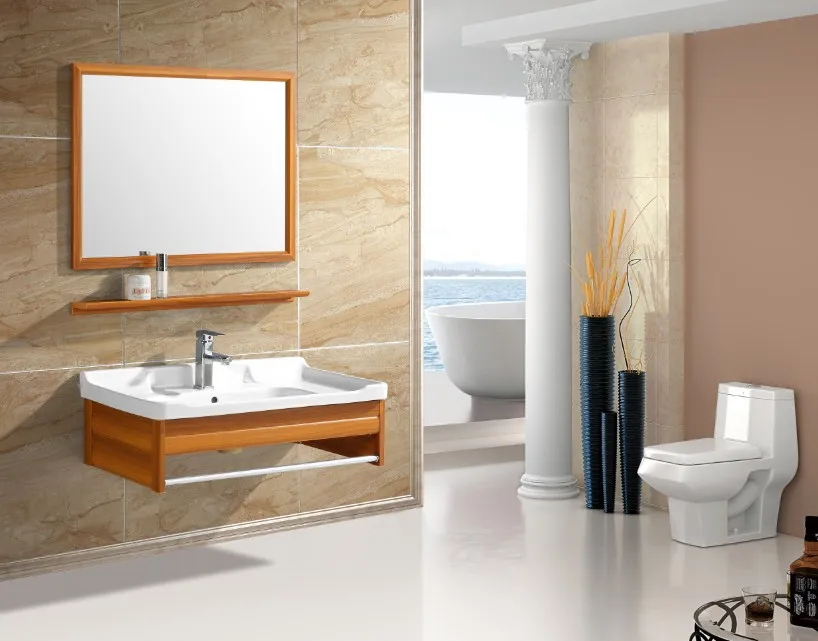 Poland modern furniture mirror czbinets bathroom  sink floating vanity