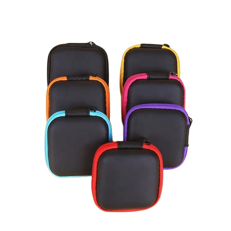 
5 Colors Earbud Carrying Case Storage Box EVA Square Earphone Case For Cellphone Headset USB Cables 