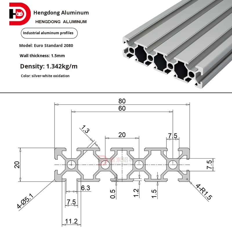 Industrial European Standard Aluminum Profiles 2020/2040/2060/2080/20100/20120 Aluminum Alloy Tubes with Custom Cutting Service supplier