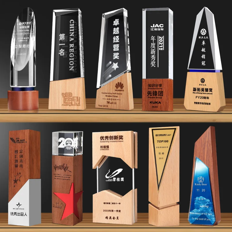 Cheap Wholesale Blue Star Crystal Trophy Custom Logo UV Printing Personalized Crystal Star Award Factory Customizable