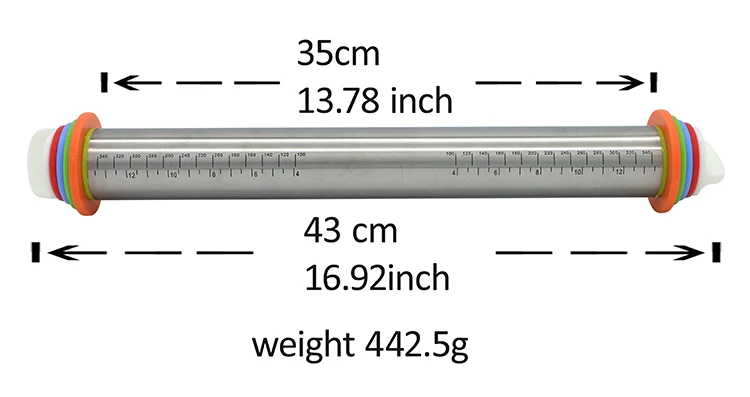 High Quality Adjustable Food Grade Stainless Steel Rolling Pin For Baking