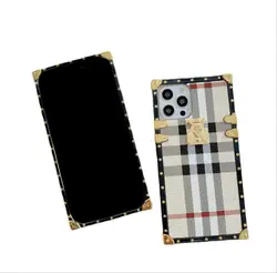 Accessories for smartphone for iphone13 12pro max 8 plus plush black and white check phone case plaid mobile case