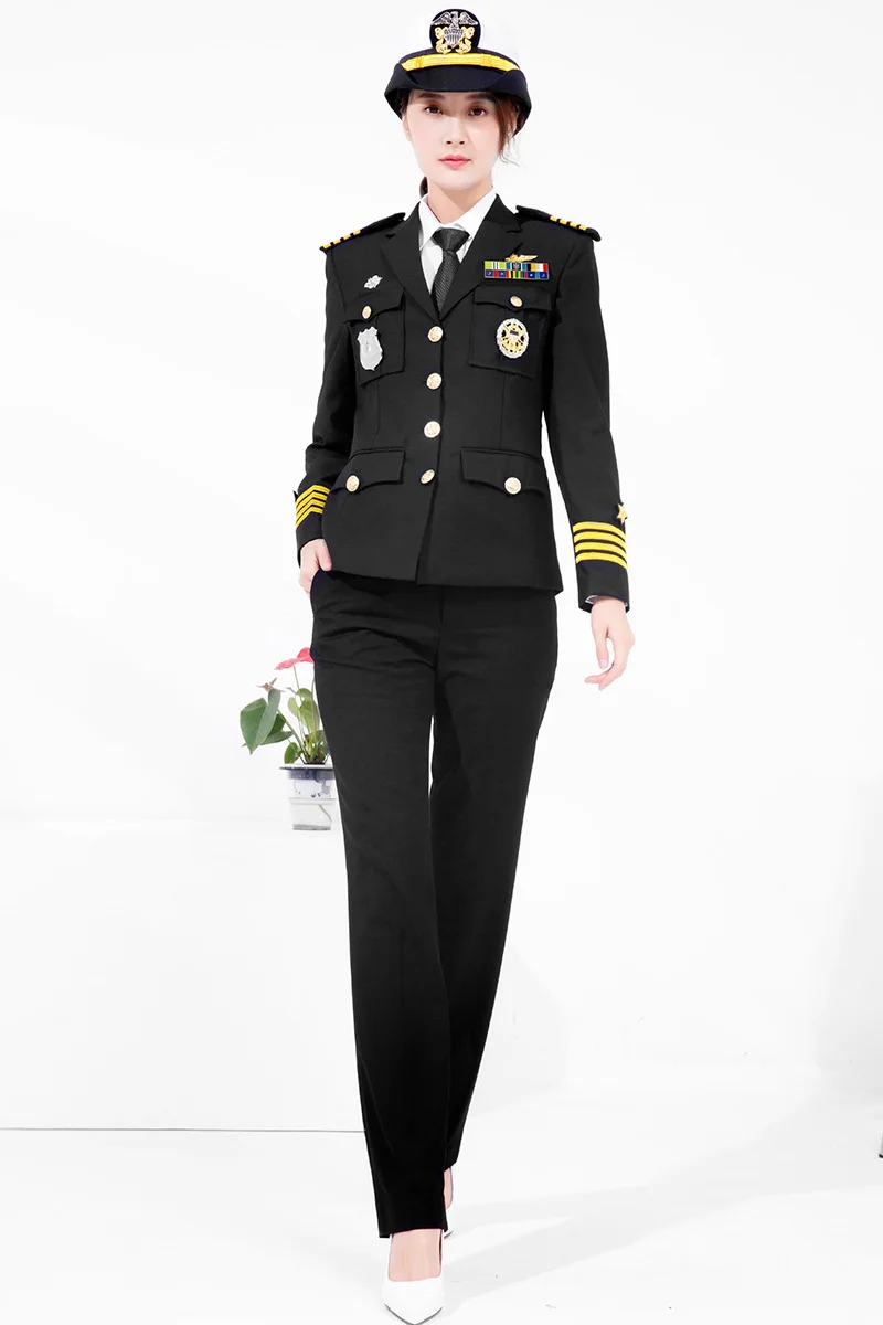 Black Color Navy Work Military Uniform Set Office Uniform Set For Women Buy High Quality