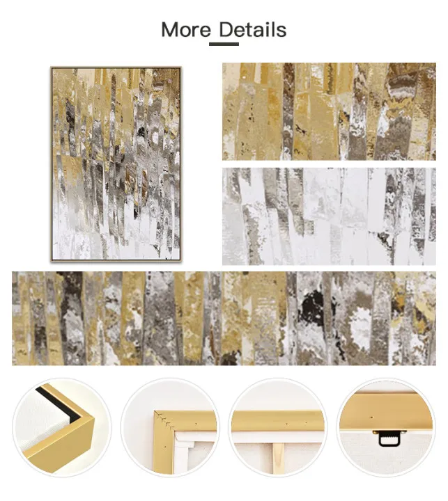 Hand Painted Canvas Picture Abstract Wall Art Decoration Gold Painting
