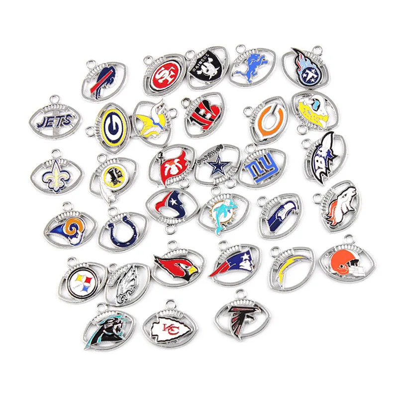 Unique Design Sports 32 American Football Teams Logo Nfl Pendant Alloy