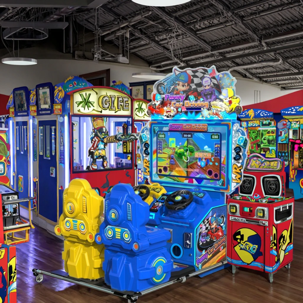 RaiseFun 32-Inch Dual-Seat Kids Racer Hot Sale Indoor Playground Coin Operated Game with LED Speed Effects and Safety Bumpers supplier