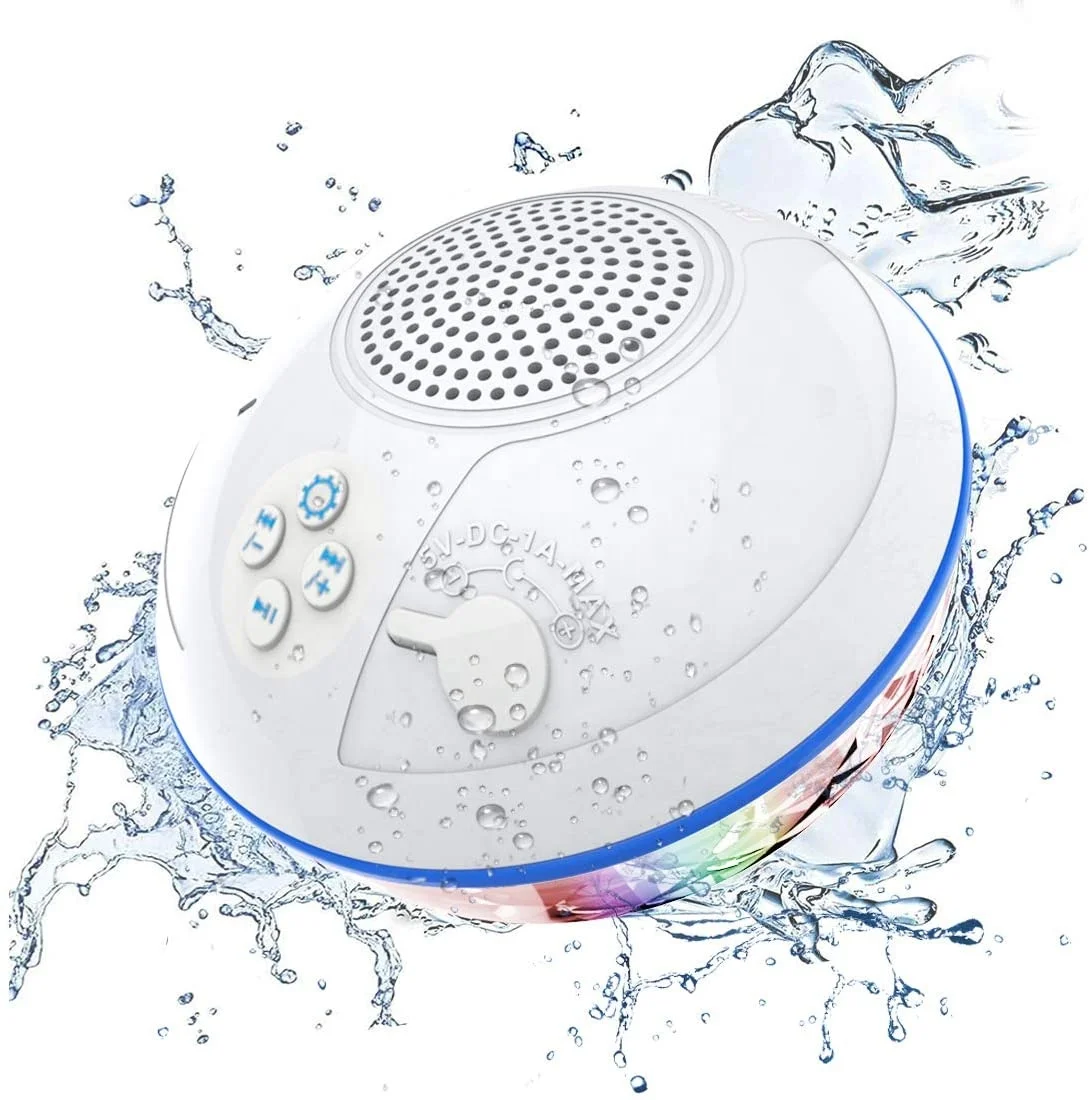 Portable wireless Speakers with Colorful Lights IPX7 Waterproof Floating Speaker Stereo Sound Rich Bass Built-in Mic Hands Free - ANKUX.COM