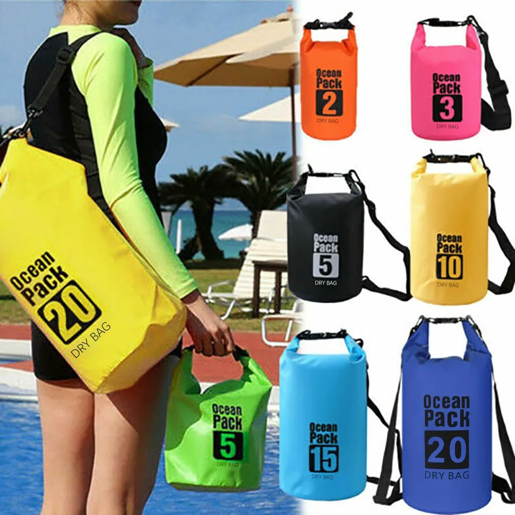 Waterproof Dry Bag Roll Top Dry Compression Sack Keeps Gear Dry For Kayaking Beach Rafting 2522